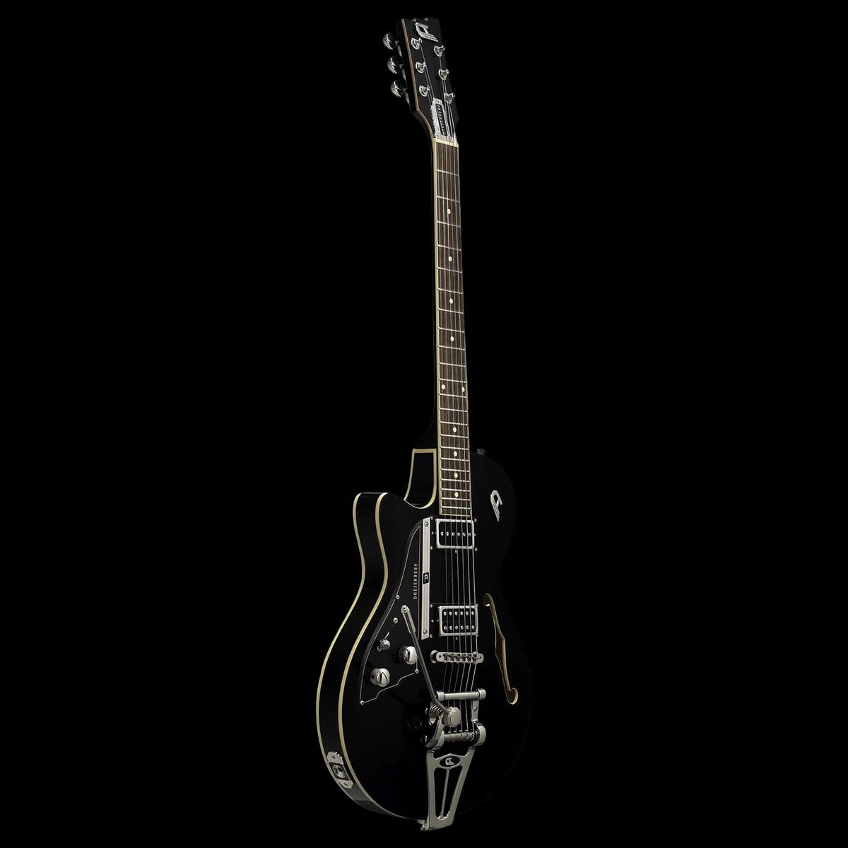 Duesenberg Starplayer TV Left-Handed Electric Guitar - Deep Black – angled front view