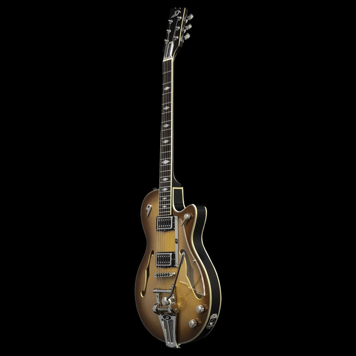 Duesenberg Starplayer TV Deluxe Electric Guitar - Light Antique Burst – angled front view