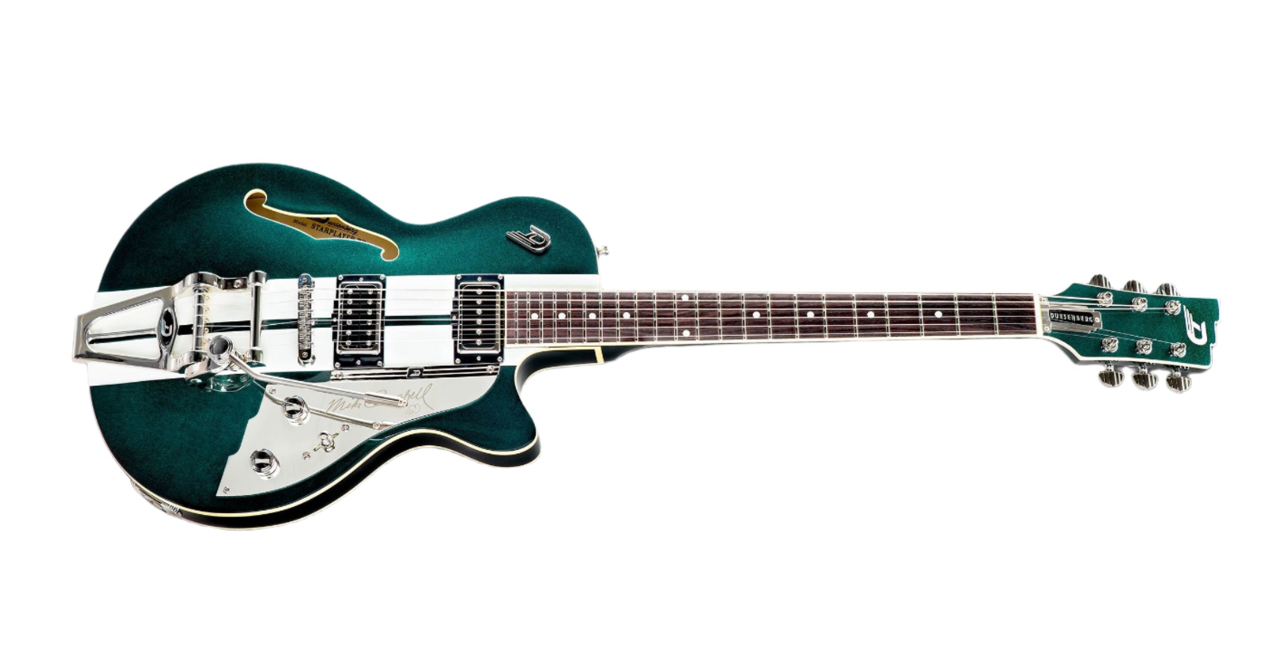 Duesenberg - Mike Campbell 40th Ann. Guitar with Case - Green & White