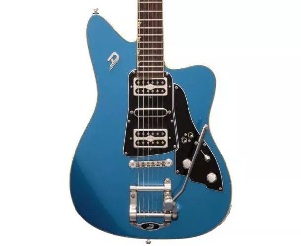 Duesenberg Paul Sidoti Signature Electric Guitar - Catalina Blue – body and pickups detail