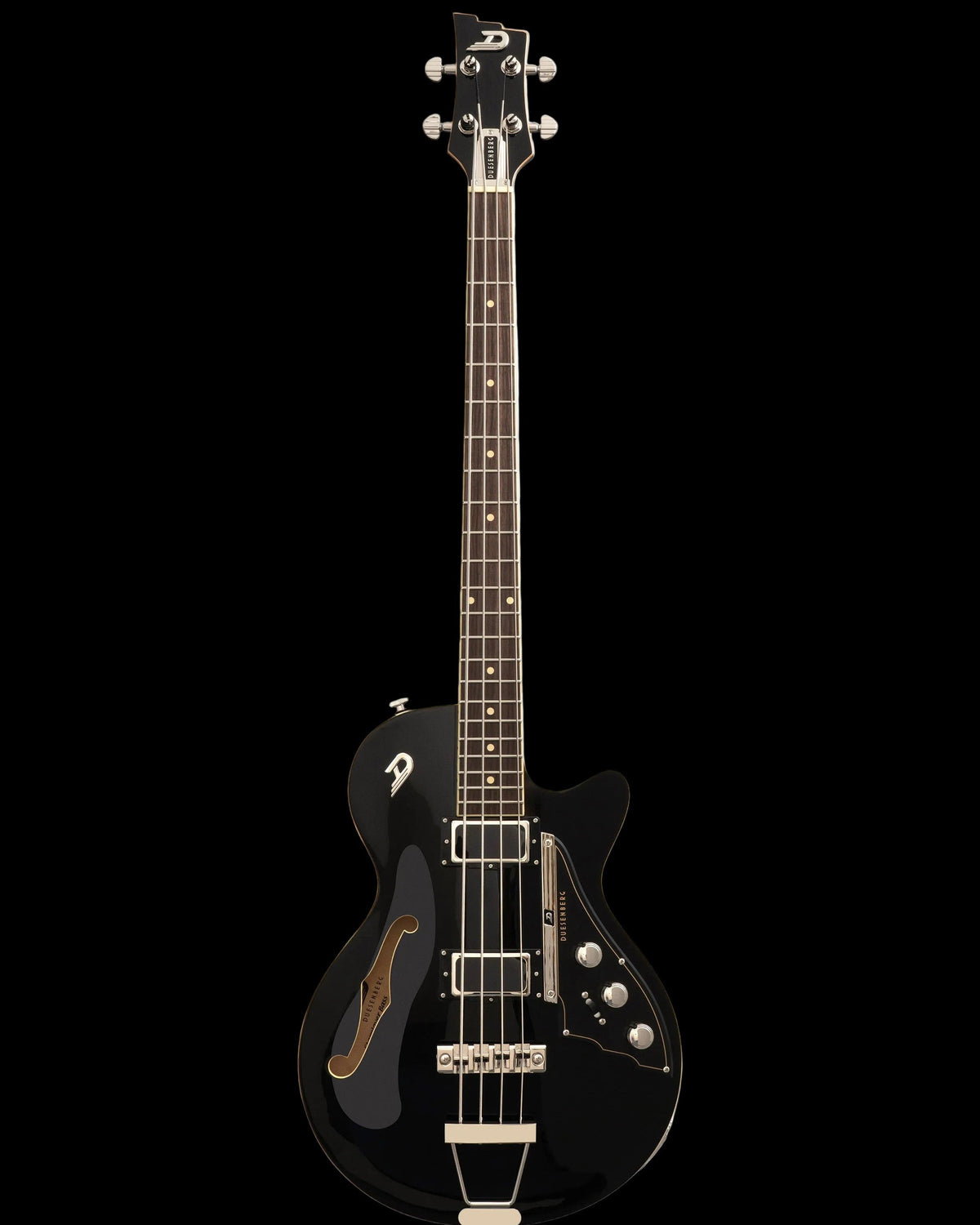 Duesenberg Starplayer Short-Scale Bass - Deep Black – full-length front view