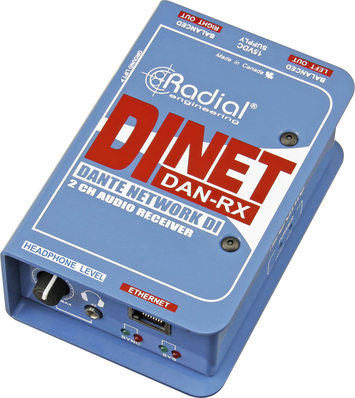 Radial DiNet Dan-RX - 2-Channel Dante Network Receiver - product view 2
