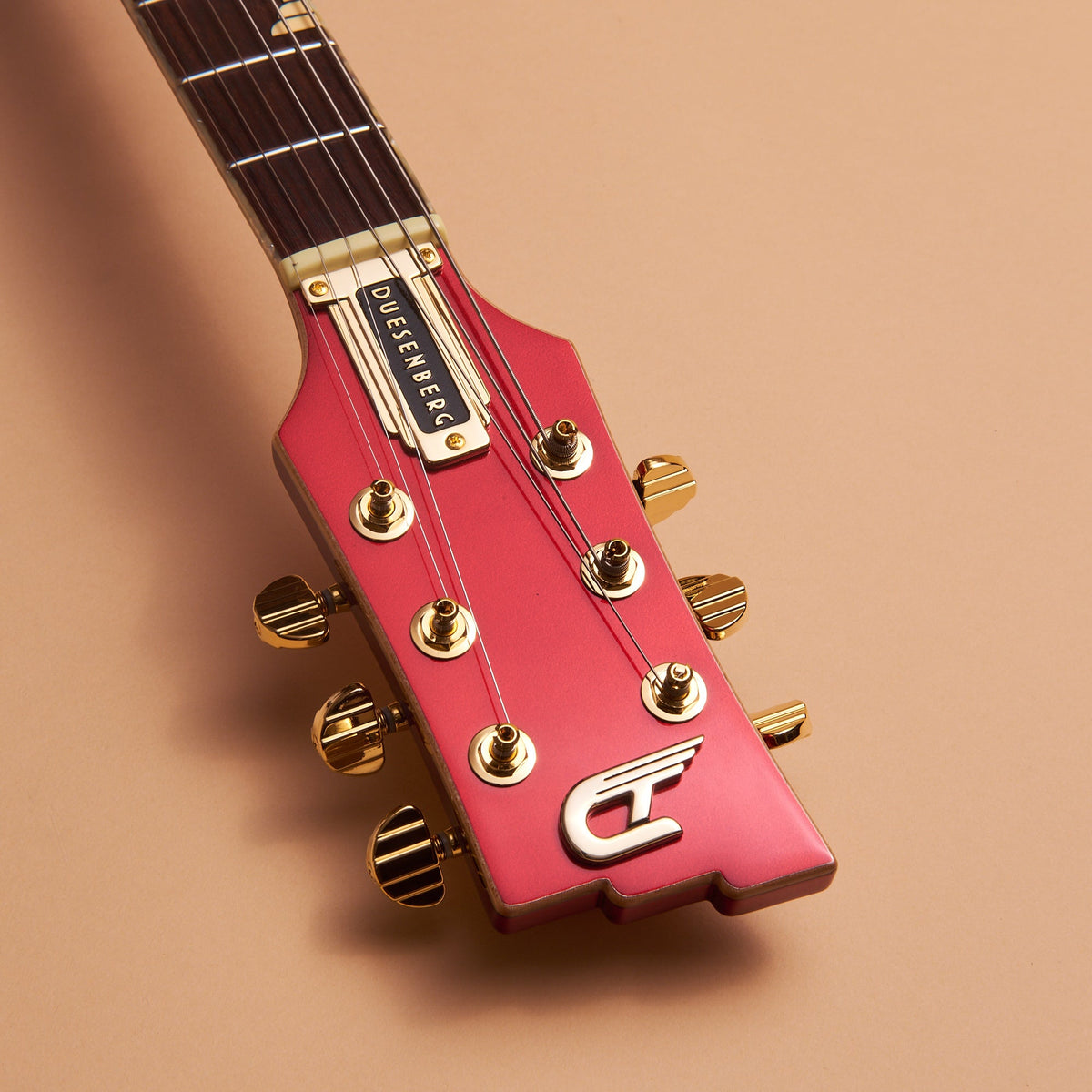 Duesenberg Starplayer TV Phonic Electric Guitar - Balboa Pearl Red – headstock detail