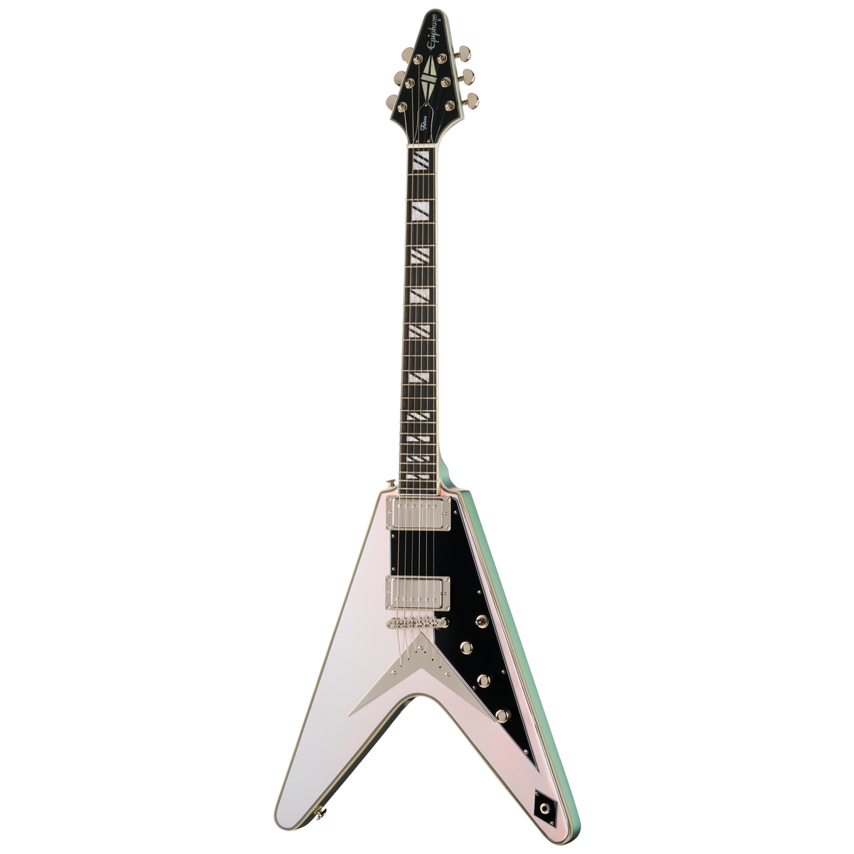 Epiphone Futura Flying V Custom, Quicksilver Shift — product view