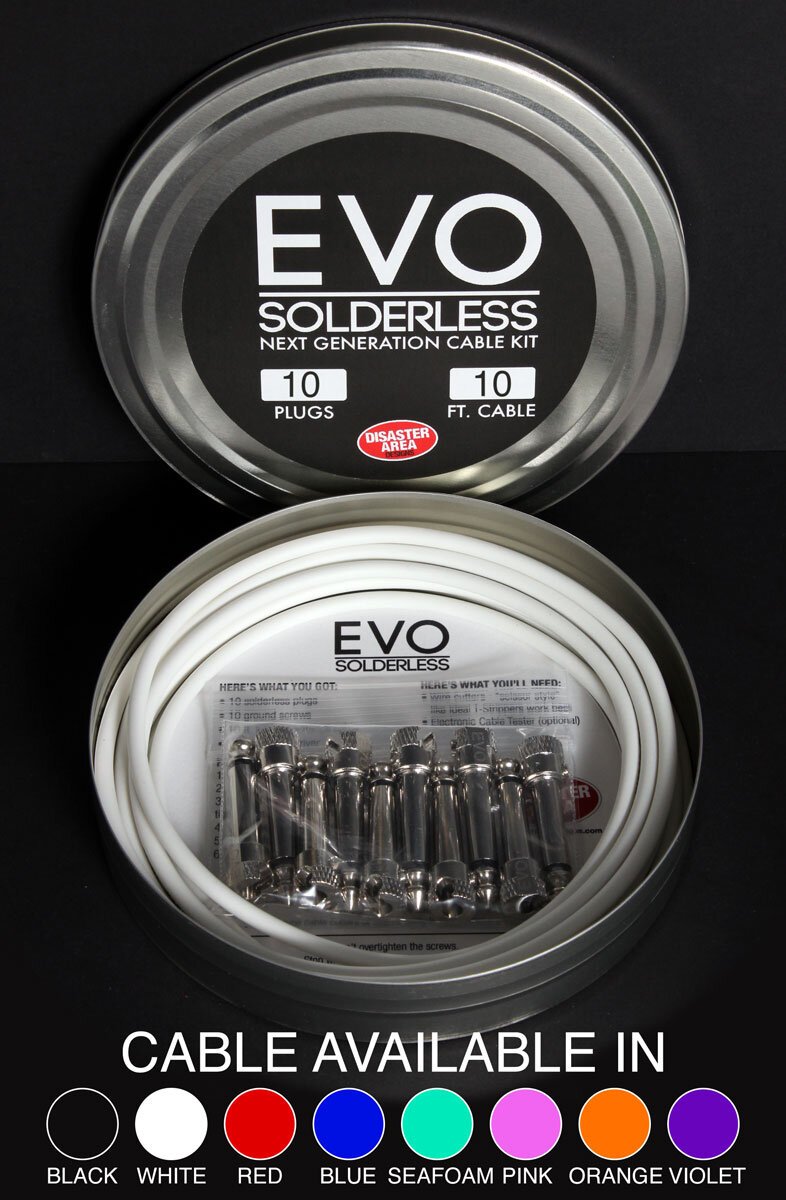 Disaster Area EVO Solderless Cable Kit (3620 kit – 36 plugs, 20ft. of cable)