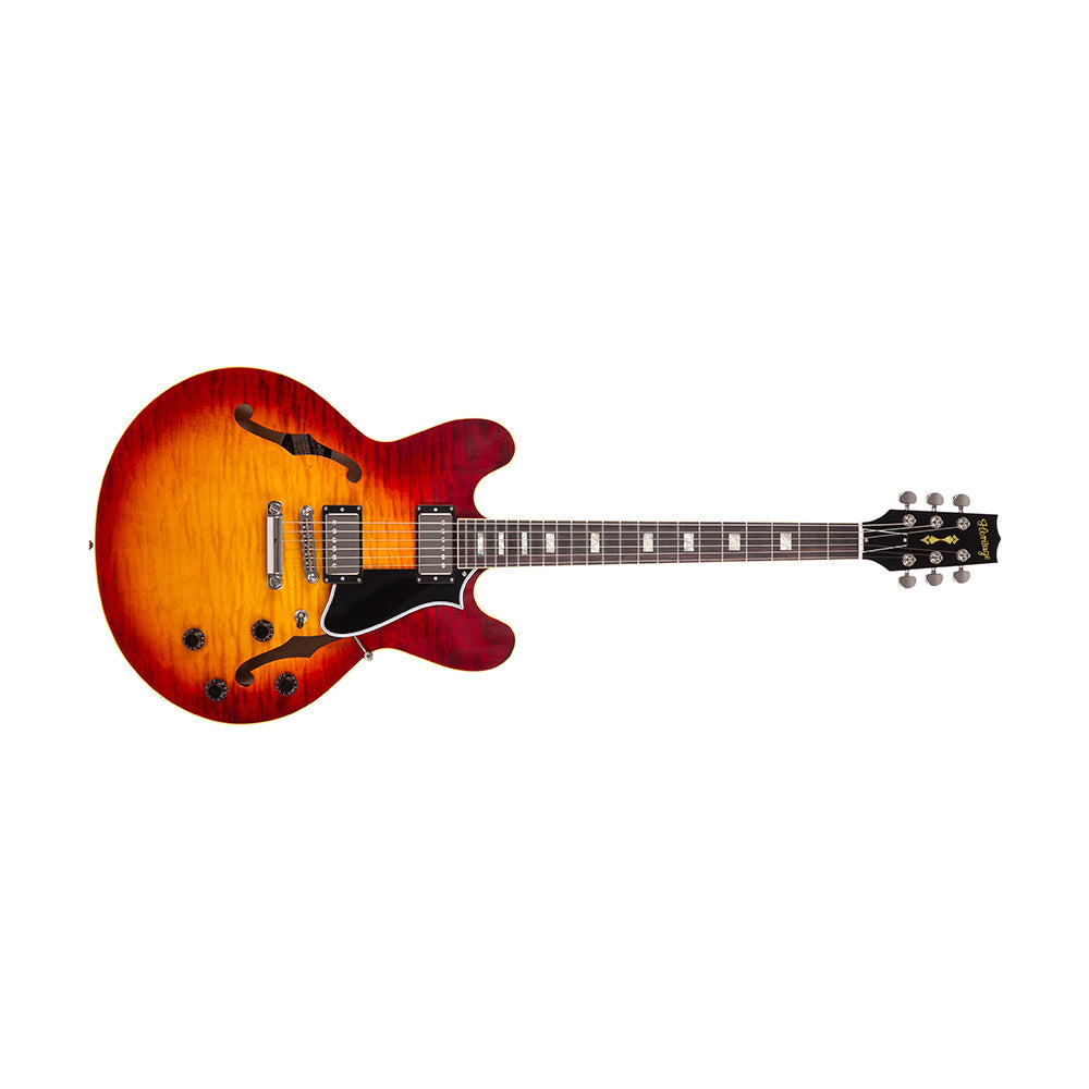 Heritage Custom Core H-535 Semi-Hollow Guitar - Dark Cherry Sunburst - product image 1