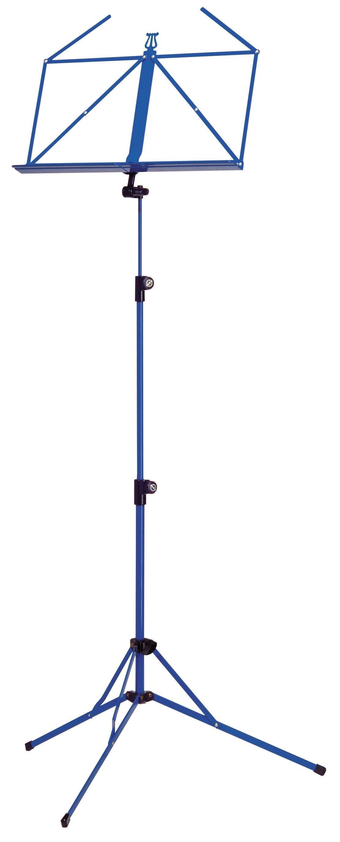 K&M 100/5-BLUE — Folding Music Stand - H:500-1300mm - Blue — product view