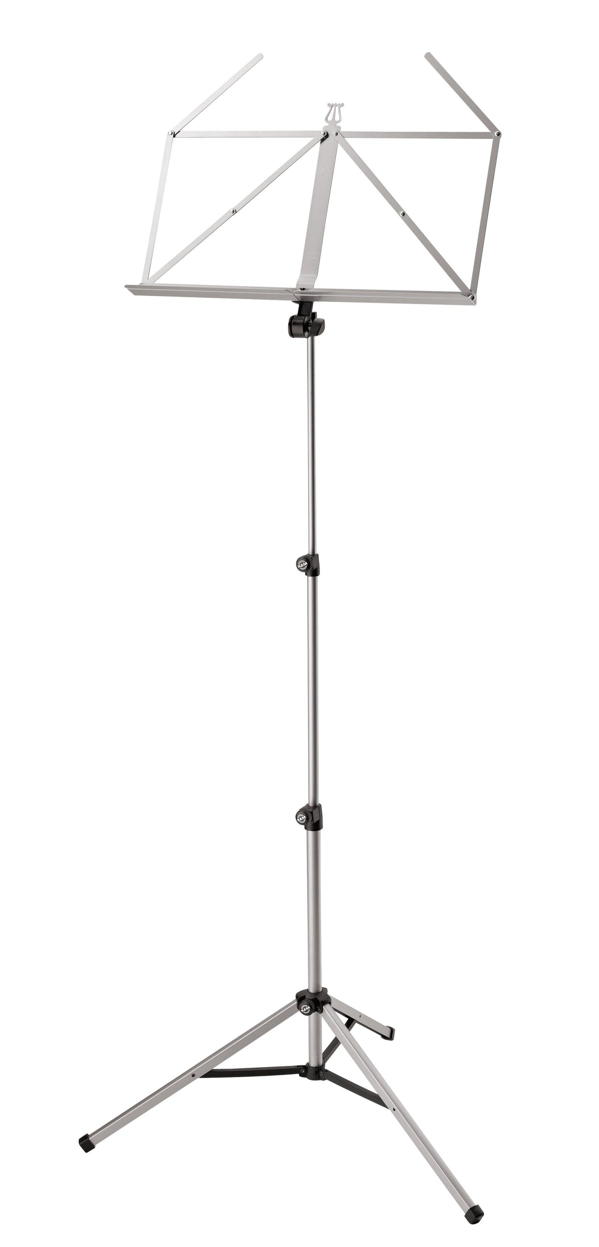 K&M 10065-NICKEL — Folding Music Stand with Wide Desk - H:585-1220mm — product view
