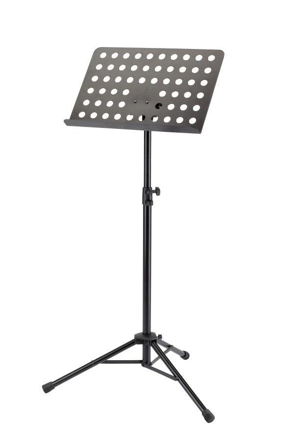 K&M 11940-BLACK — Orchestra Music Stand with Perforated Desk - H:740-1270mm — product view