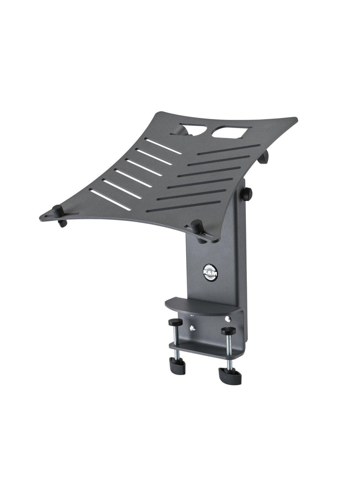 K&M 12196-BLACK — Folding Laptop Stand with Table Clamp - H:245-410mm — product view