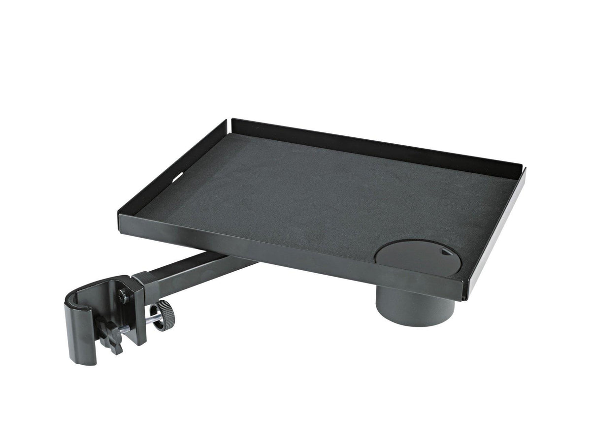 K&M 12225-BLACK — Tray with Clamp & Cable Routing - 30mm Tube — product view