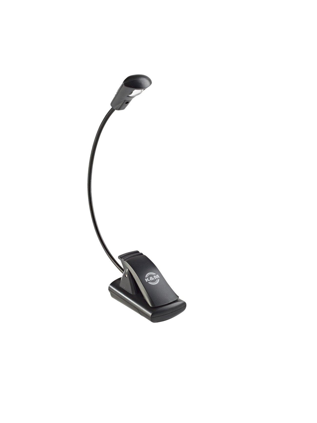 K&M 12241-BLACK — FlexLight Gooseneck Music Lamp with Single LED Head - Black — product view