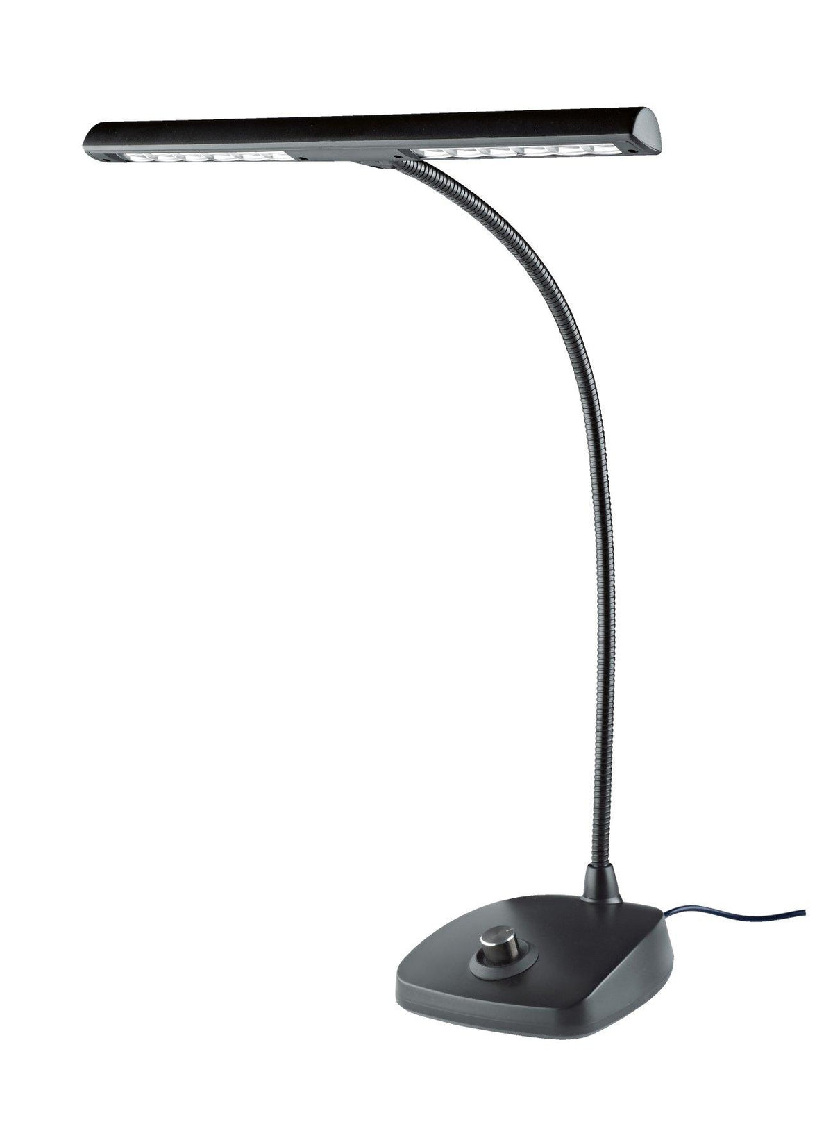 K&M 12298-BLACK — 12-LED Gooseneck Piano Lamp with Weighted Base - Black — product view