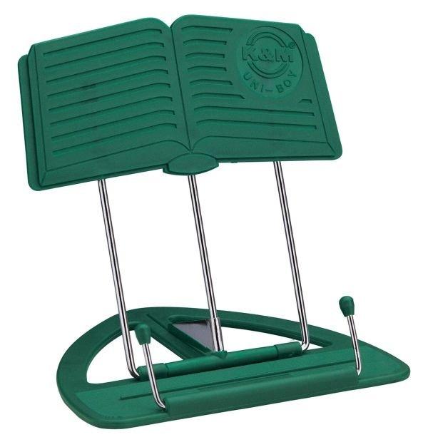 K&M 12450-12-GREEN — 12 x Uniboy Classic Tabletop Music Sheet Holder - Green — product view