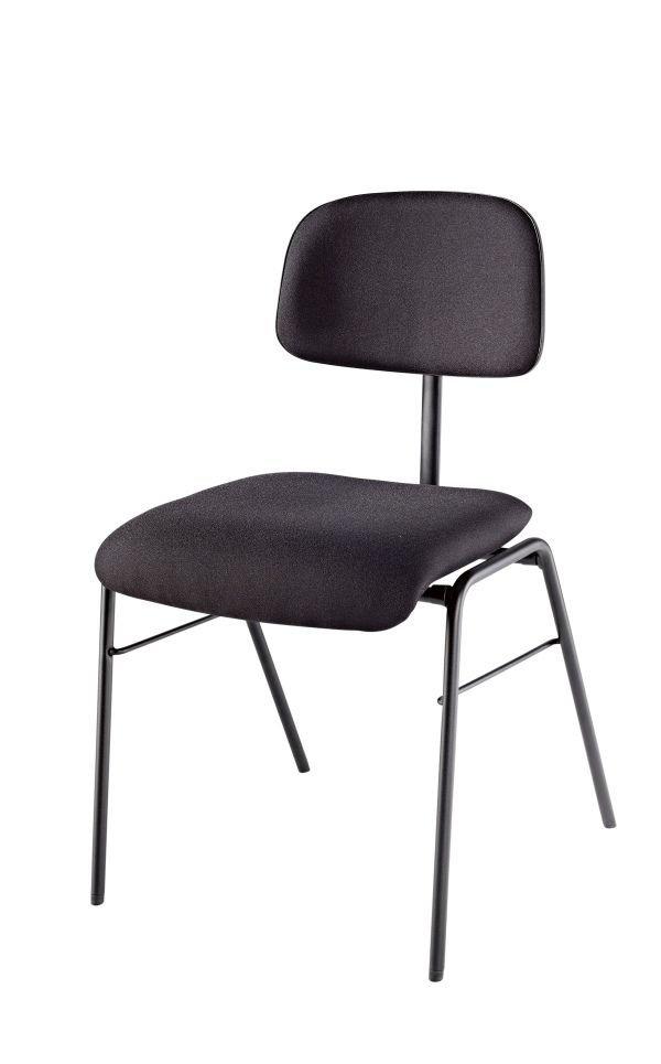 K&M 13430-BLACK — Stackable Orchestra Chair with Padded Seat/Back - Black — product view