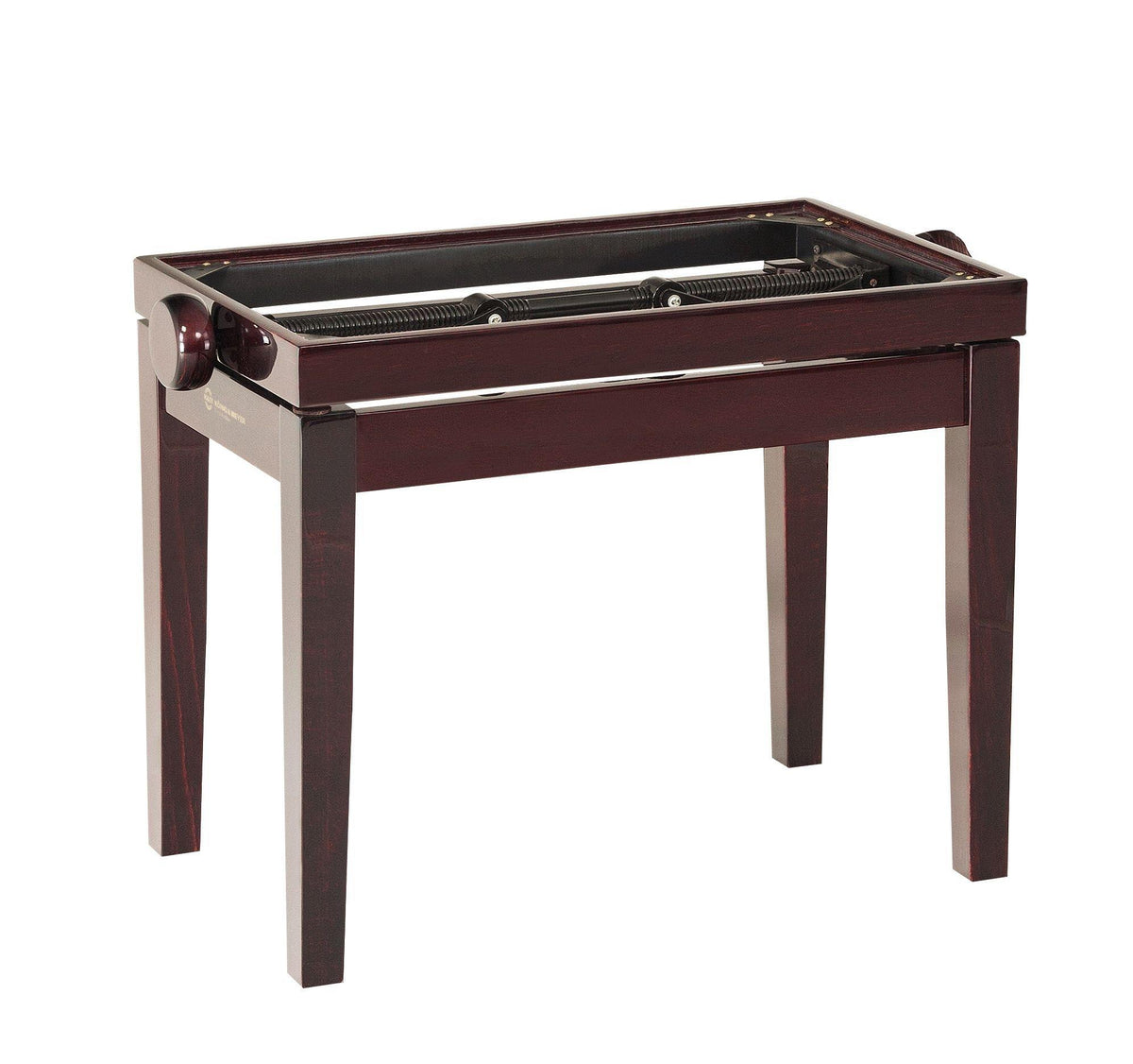 K&M 13751-MAHOGANY — Wooden Piano Bench with Glossy Mahogany Finish — Frame Only; Seat Sold Separately — product view