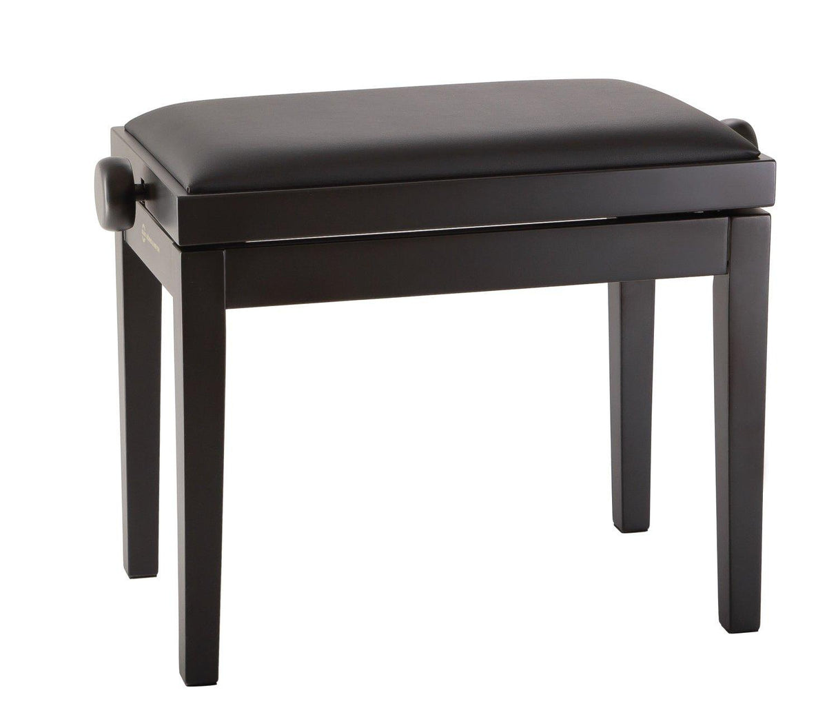 K&M 13970-BLACK — Matte Black Piano Bench with Black Leatherette Seat — product view