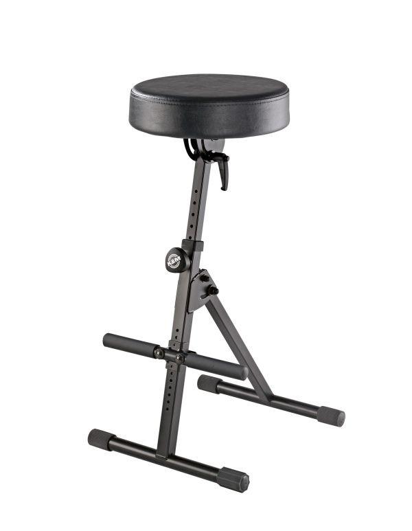 K&M 14061-BLACK — Pneumatic Musician Stool with Leatherette Seat - Black — product view