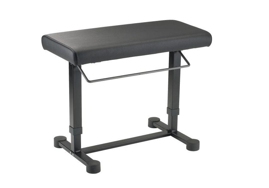 K&M 14080-BLACK — Pneumatic Piano Bench with Leatherette Seat - Black — product view
