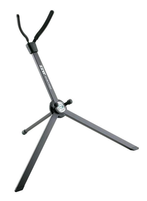 K&M 14335-BLACK — Aluminum Tenor Saxophone Stand w/Velour Carry Bag - H:425mm — product view