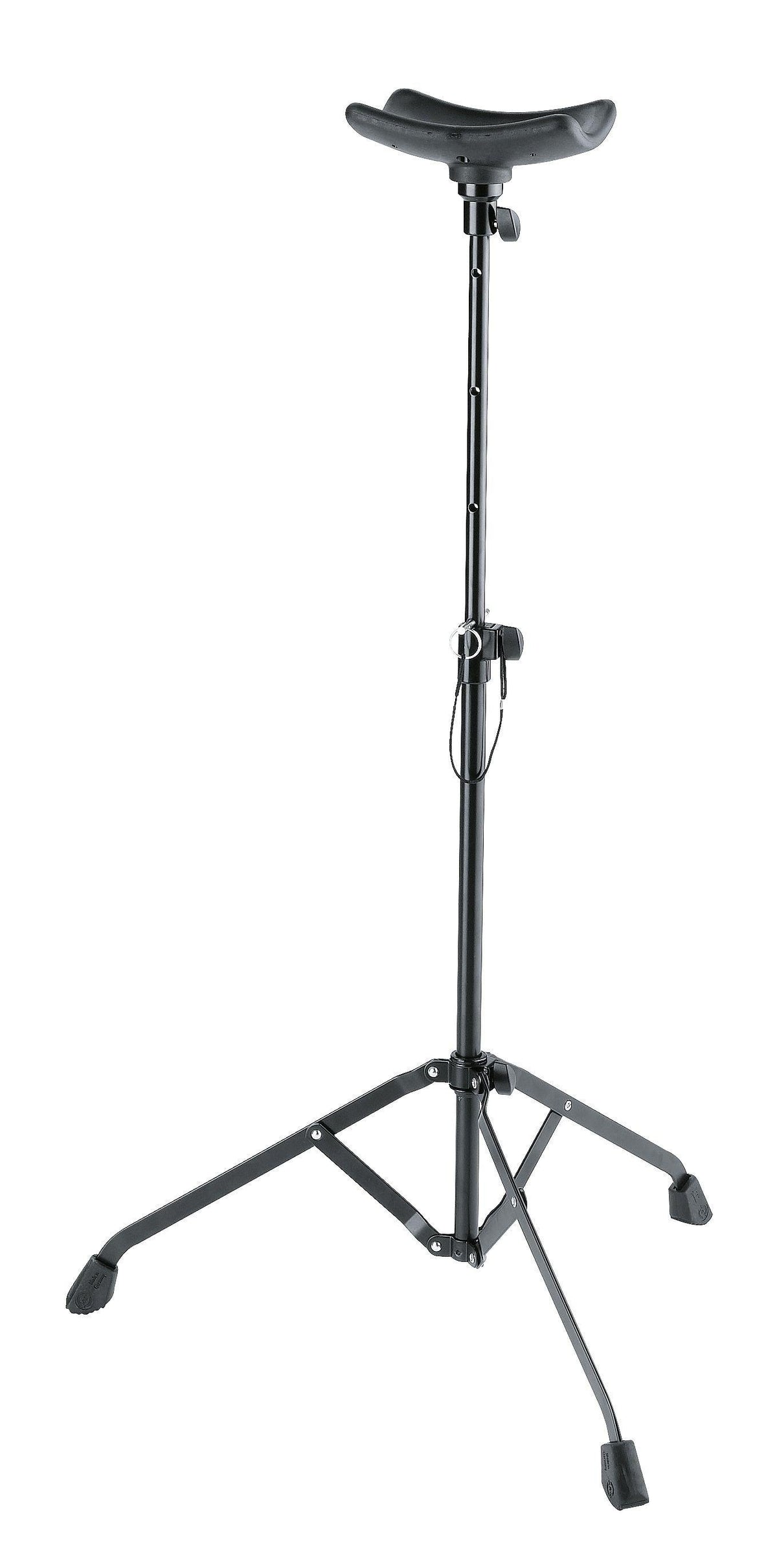 K&M 14951-BLACK — Tuba Performance Stand for Upright Position - H650-1140mm — product view