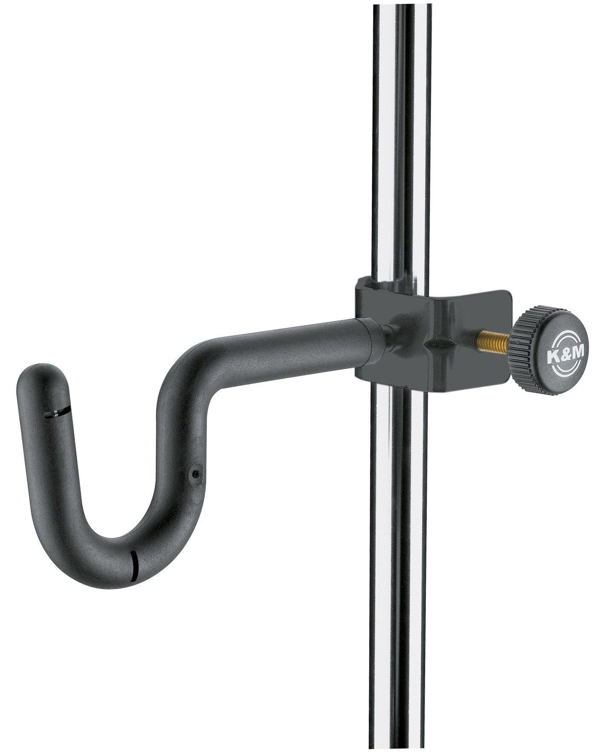 K&M 157-BLACK — Trumpet Holder with Clamp & Instrument Hook - Black — product view