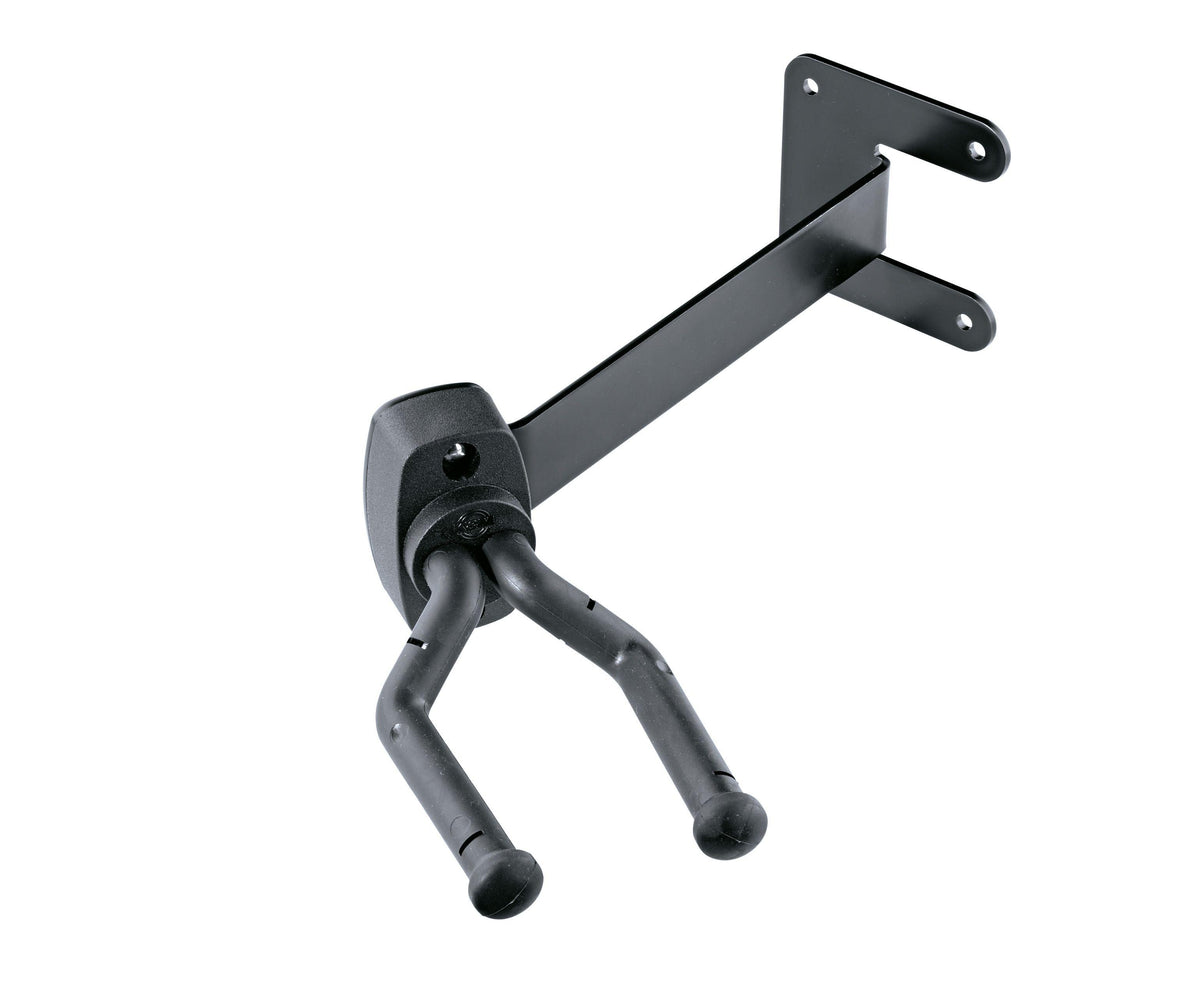 K&M 16255-BLACK — Wall Mount Guitar Hook with 30° Angle - Black — product view