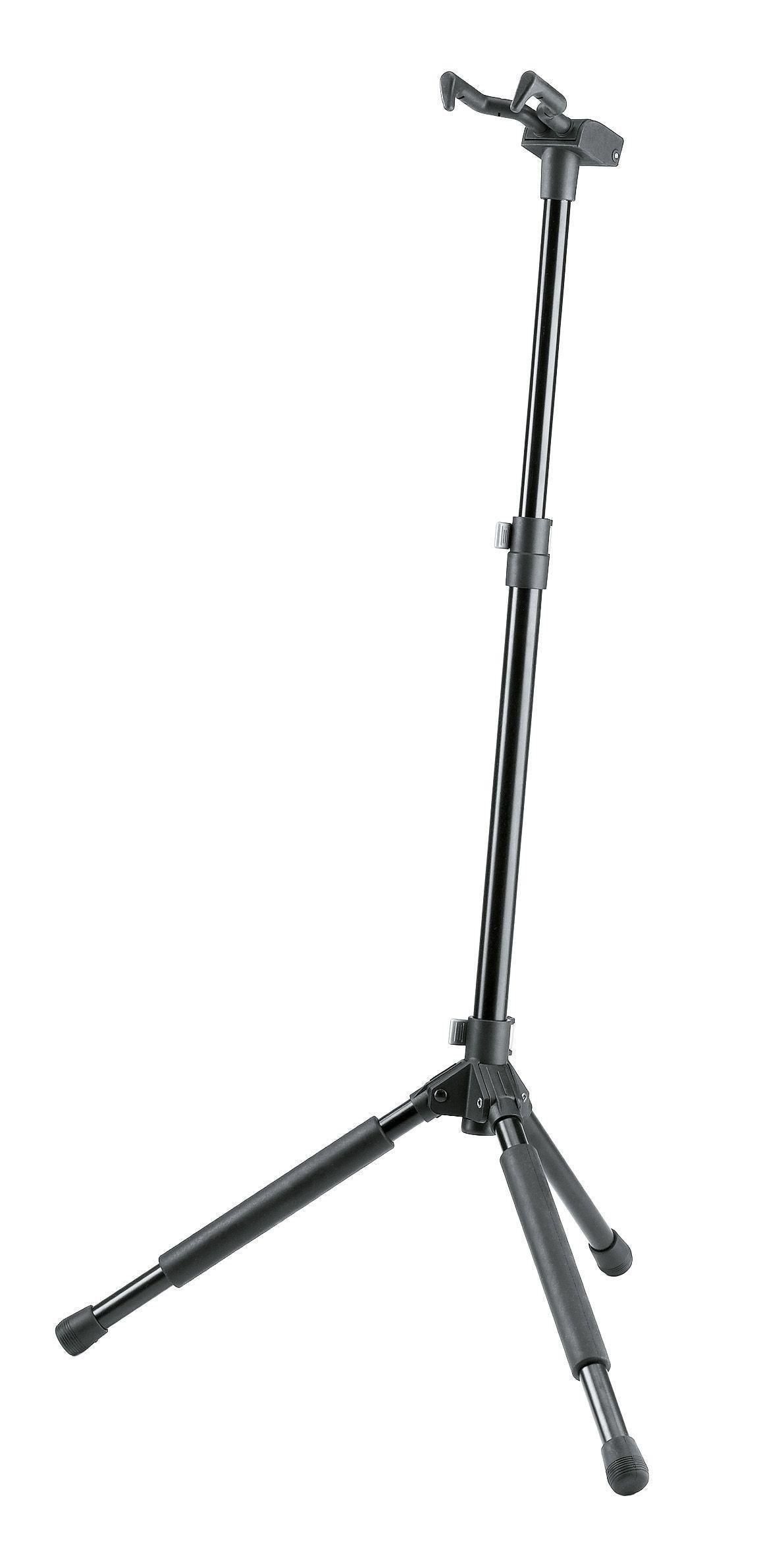 K&M 17670-BLACK — Memphis Pro Guitar Tripod with Clamp - H:550-1000mm — product view