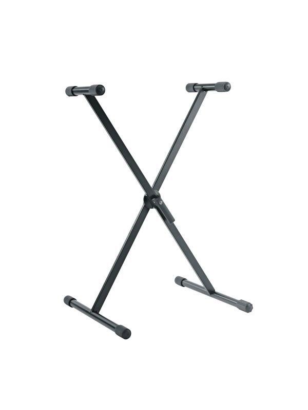 K&M 18933-BLACK — Folding X-Style Keyboard Stand - H:590-945mm - 50kg Rated — product view