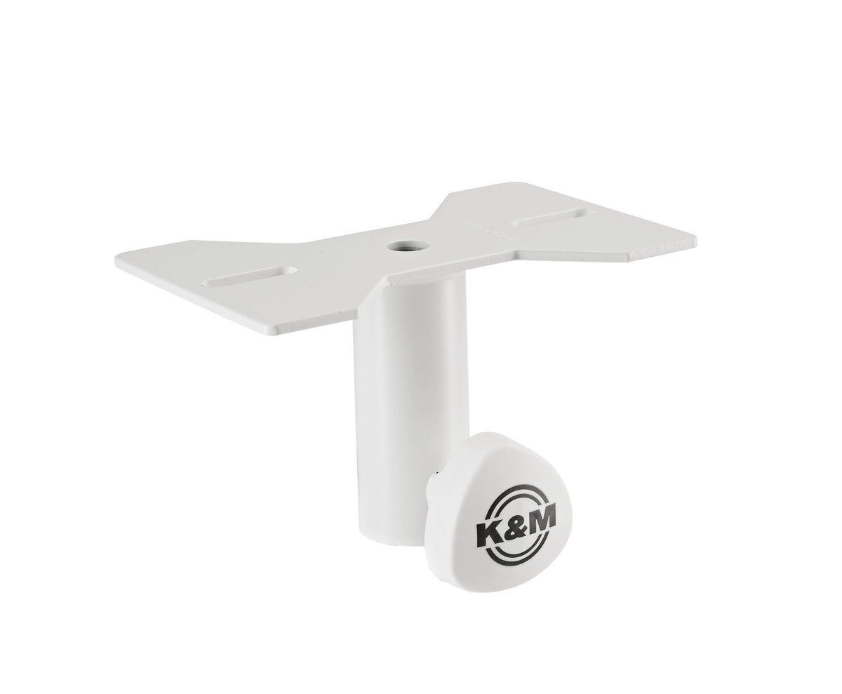 K&M 195/8-WHITE — Slip-On Speaker Mount Adapter for 35mm Tubes - 50kg Rated — product view