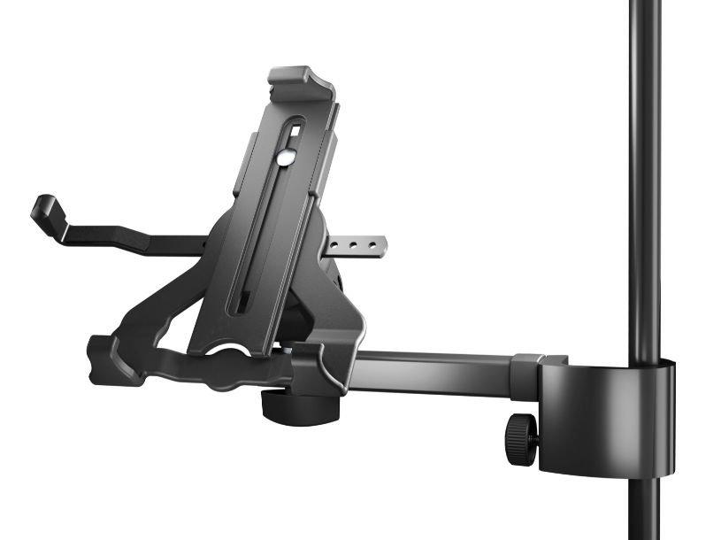 K&M 19743-BLACK — BioBased Holder with Clamp for 10-16in Tablets - Black — product view