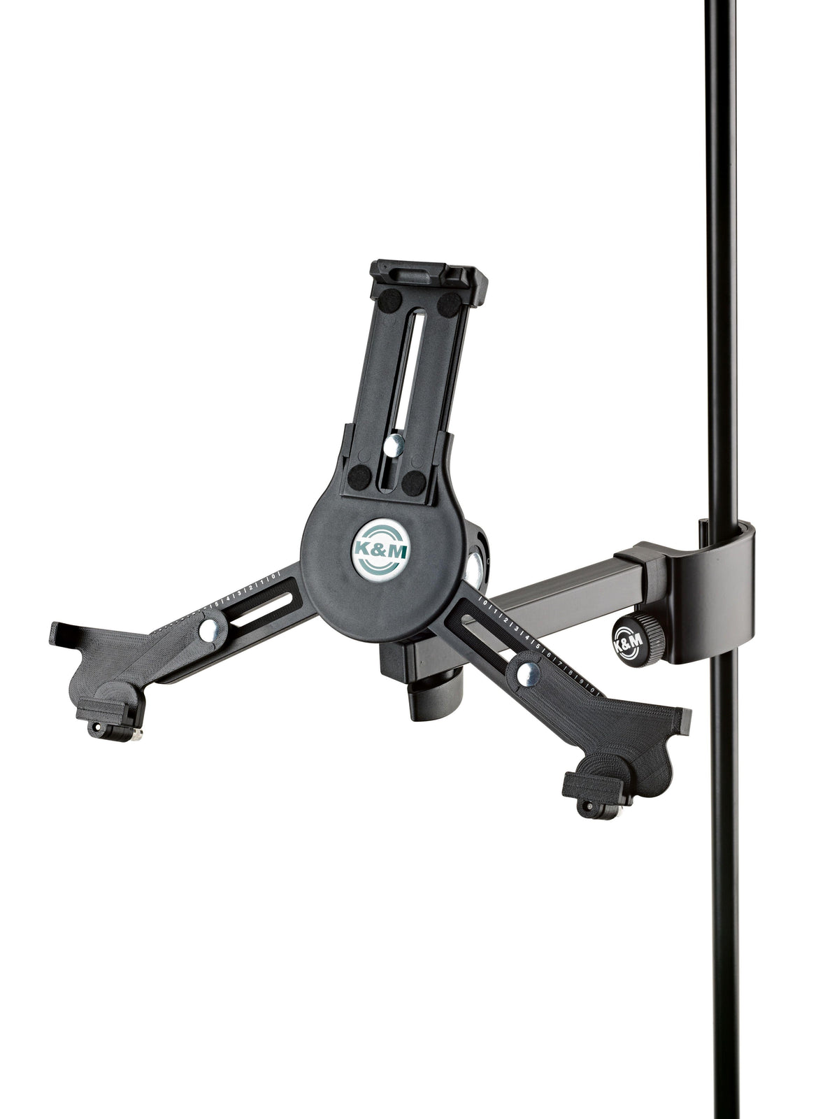 K&M 19791-BLACK — Universal Tablet Holder with Clamp - H:128-232mm — product view