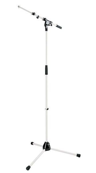 K&M 210/9-WHITE — Folding Microphone Tripod with 201A/2 & 211/1 Boom — product view