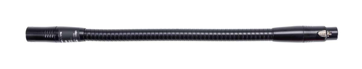 K&M 23035-BLACK — 350 x 15mm Wireless Gooseneck - Male & Female XLR - Black — product view