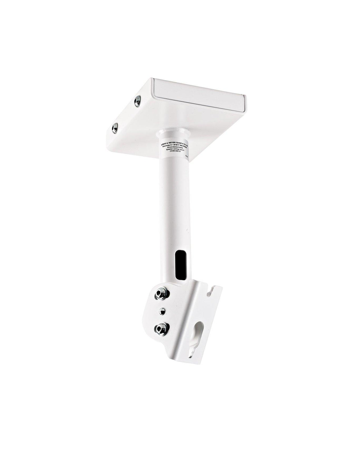 K&M 24496-WHITE — Speaker Ceiling Mount with Cable Management - White — product view