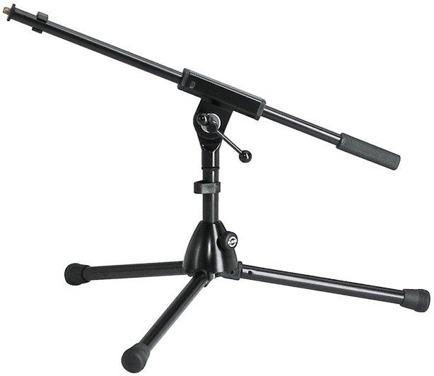 K&M 259/1-BLACK — Low-Level Microphone Tripod with Short Boom & Heavy Base — product view