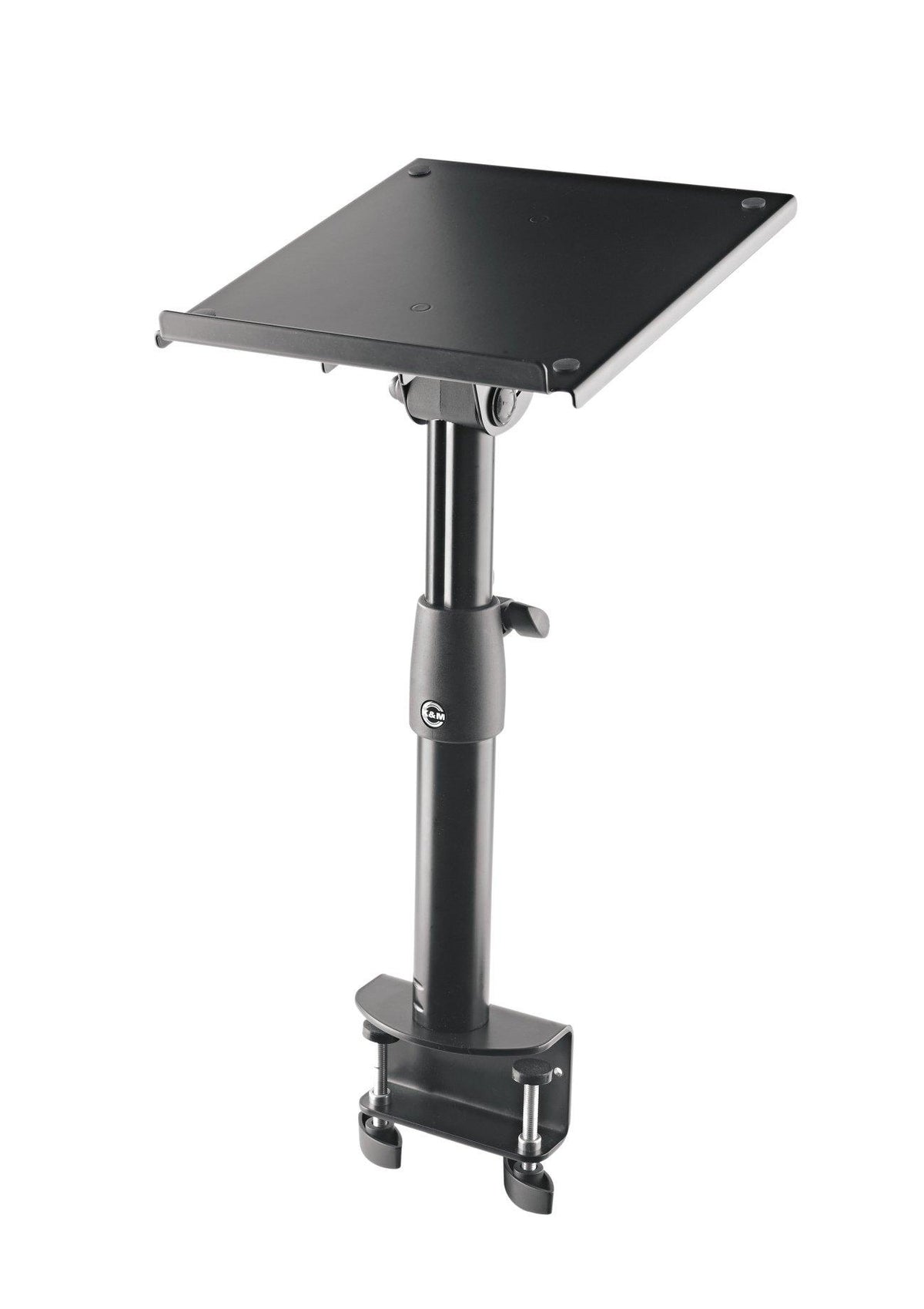 K&M 26778-BLACK — Tabletop Monitor Stand with Clamp - H:335-435mm — product view