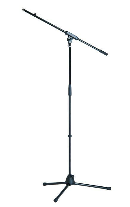 K&M 27105-BLACK — Microphone Tripod w/1-Pc Boom - H:900-1600mm - Black — product view