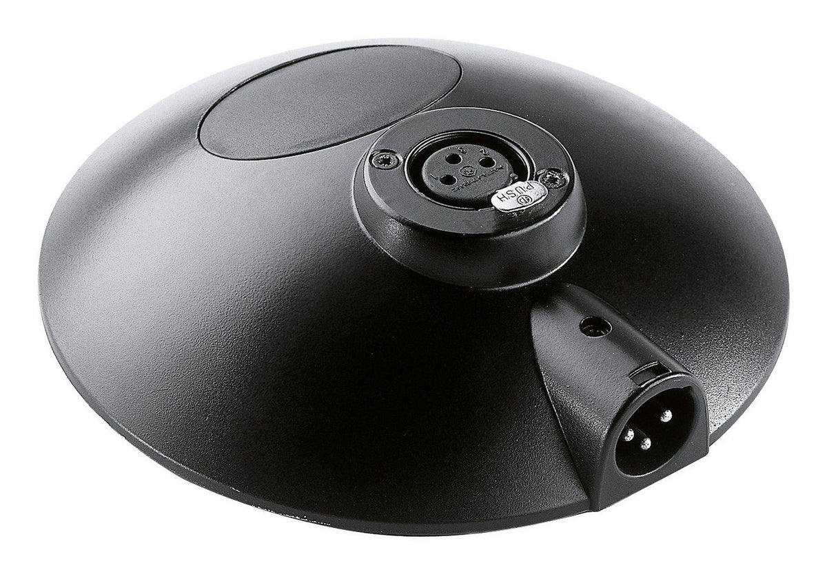 K&M 29376-BLACK — Tabletop Microphone Base with 3-Pin XLR - H:35mm - Black — product view