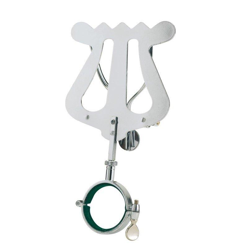 K&M 37515-BRASS — Clarinet Lyre with Clamp - 150 x 85mm - Brass — chrome reference image; brass finish supplied