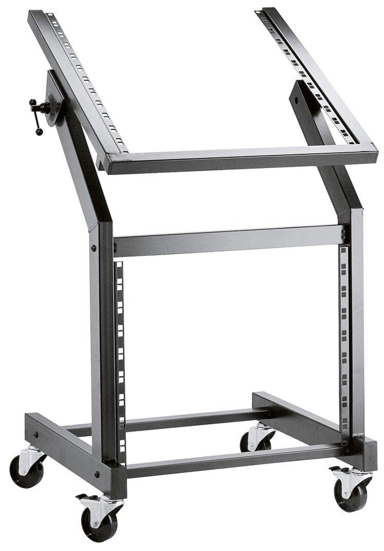K&M 42020-BLACK — 12/9U Steel Rack Wagon with Locking Casters & Screws — product view