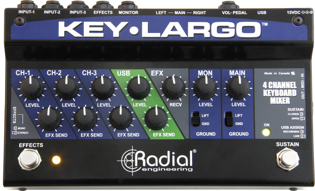 Radial Key-Largo - Keyboard Mixer - product view 1