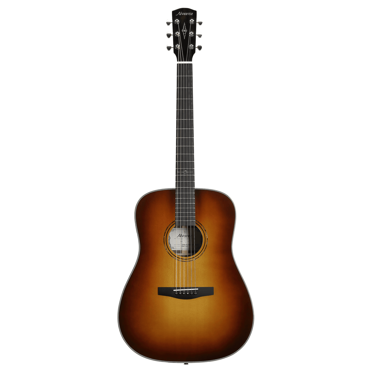 Alvarez LD70E-HERRINGBONE-SS — Dreadnought Guitar Herringbone with FlexiCase/Pickup - Sunset