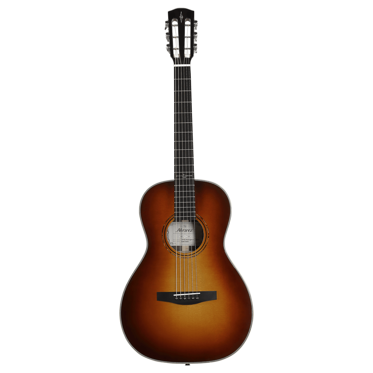 Alvarez LP70E-HERRINGBONE-SS — Parlor Guitar (Herringbone) with FlexiCase/Pickup - Sunset