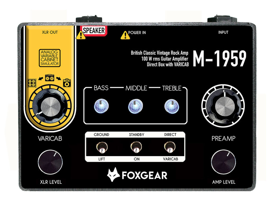 Foxgear Pedals M-1959 100W British Classic Rock Mini-Guitar amplifier/DI