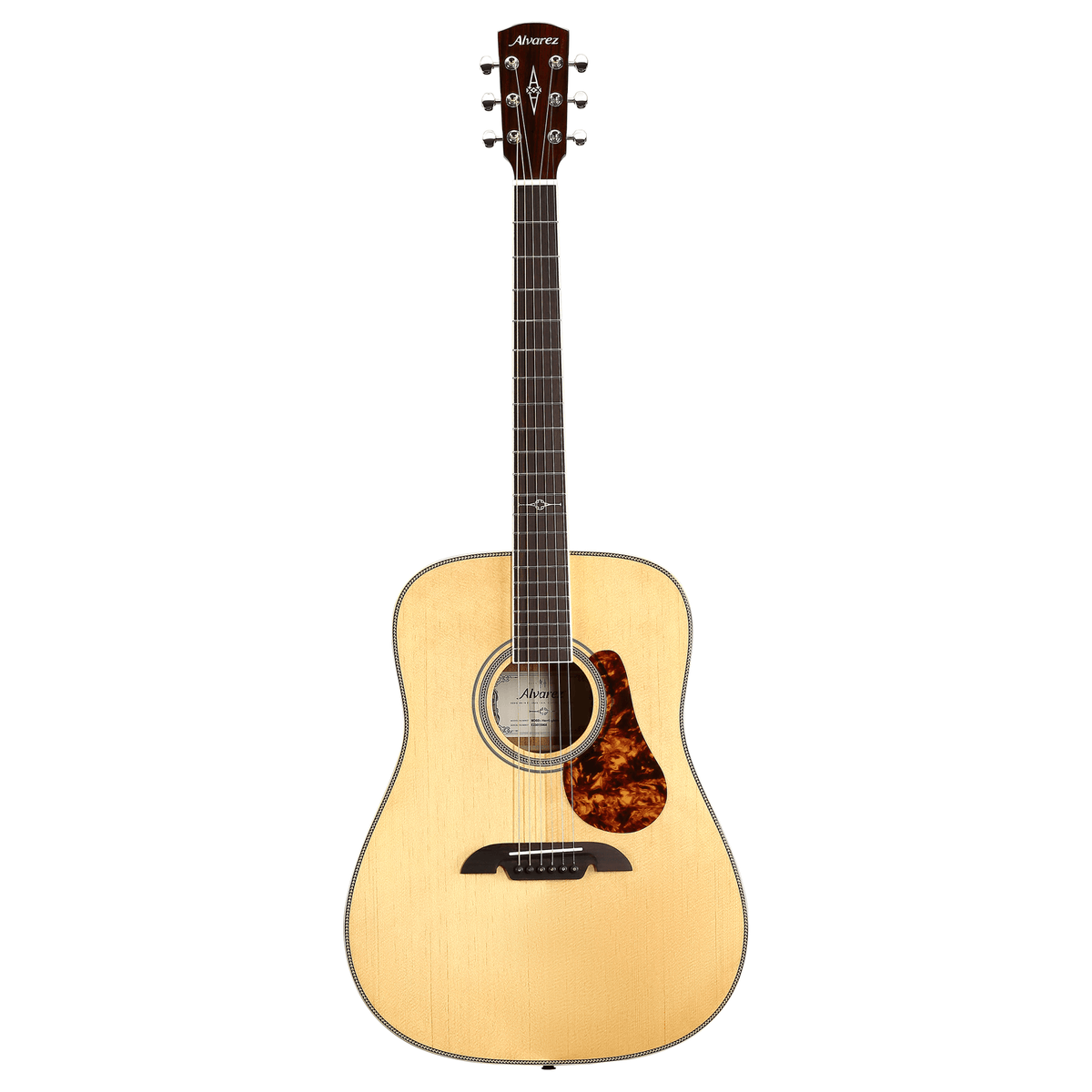Alvarez MD60E-HERRINGBONE — Dreadnought Guitar Herringbone with FlexiCase/Pickup - Nat Glos