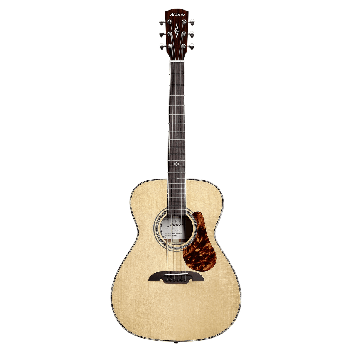 Alvarez MF60E-HERRINGBONE — Folk/OM Guitar (Herringbone) with FlexiCase/Pickup - Natural Gloss