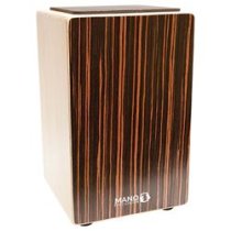 Mano Percussion - Cajon With Foam Seat Pad, Ebony Stripes