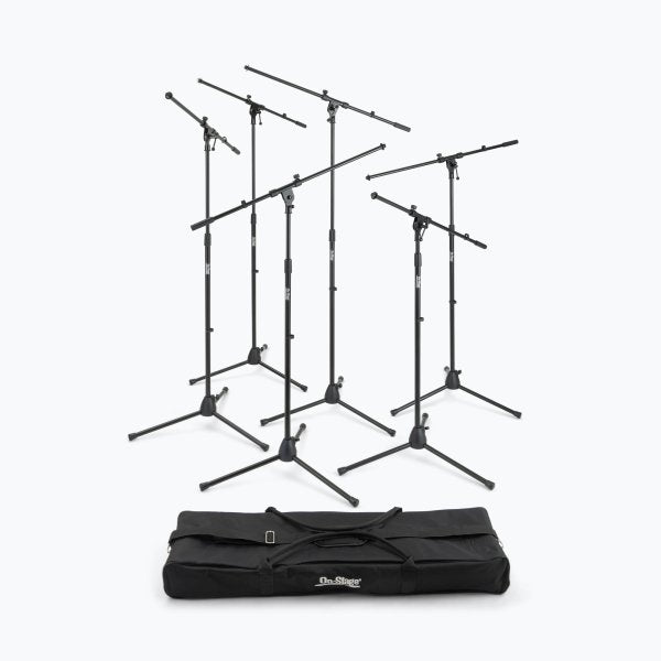 On-Stage MSP7706 - Six Euro Boom Mic Stands with Bag