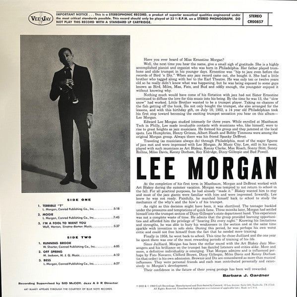 Morgan, Lee - Here's Lee Morgan (Original Jazz Classics Series) LP